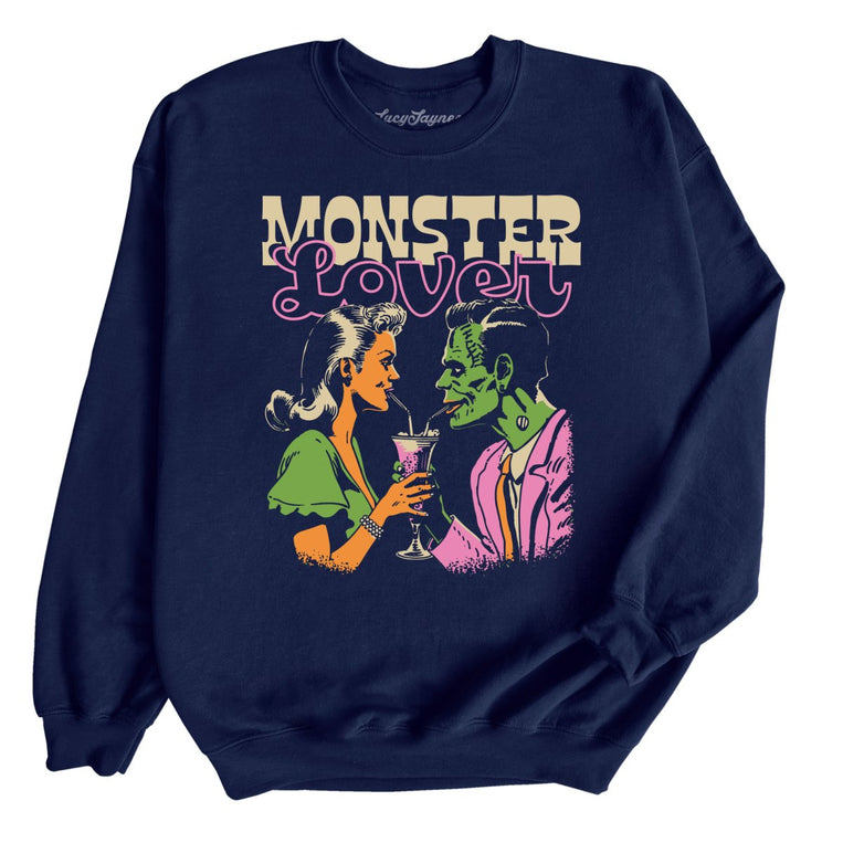 Monster Lover Graphic Sweatshirt - Navy