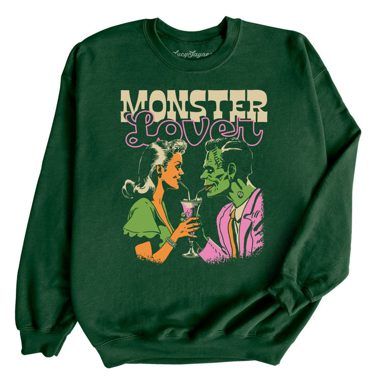 Monster Lover Graphic Sweatshirt - Forest