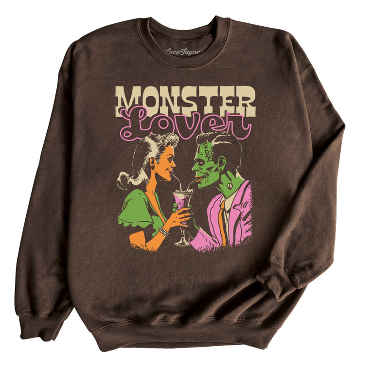 Monster Lover Graphic Sweatshirt - Dark Chocolate