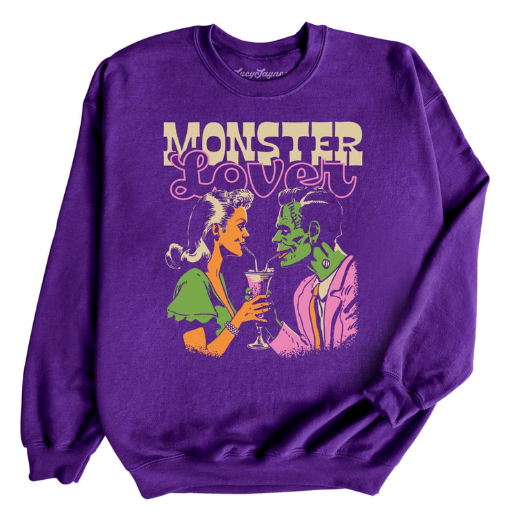 Monster Lover Graphic Sweatshirt - Purple