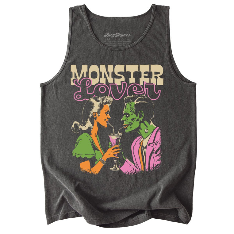Monster Lover Comfort Colors Graphic Tank Top - Pepper