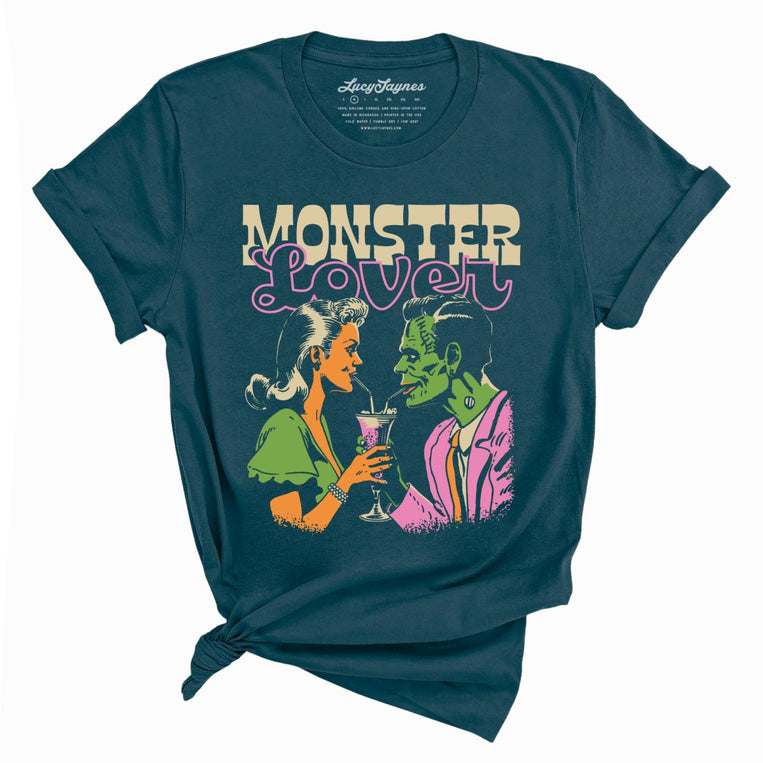 Monster Lover Graphic Tee - Deep Teal