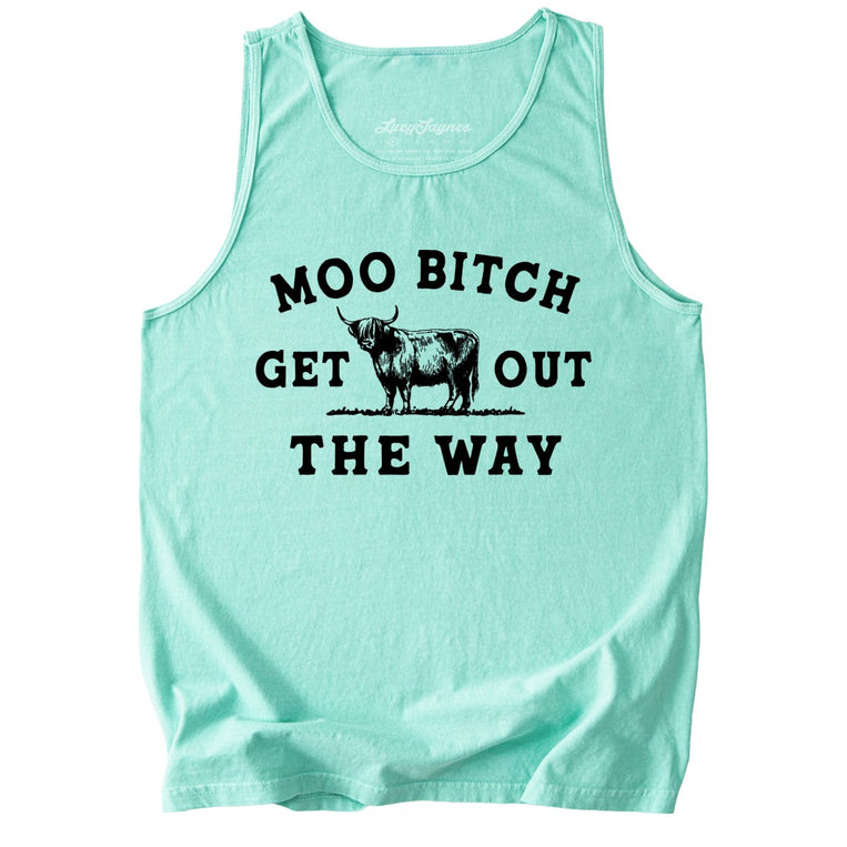 Moo Bitch Get Out The Way Comfort Colors Graphic Tank Top - Island Reef