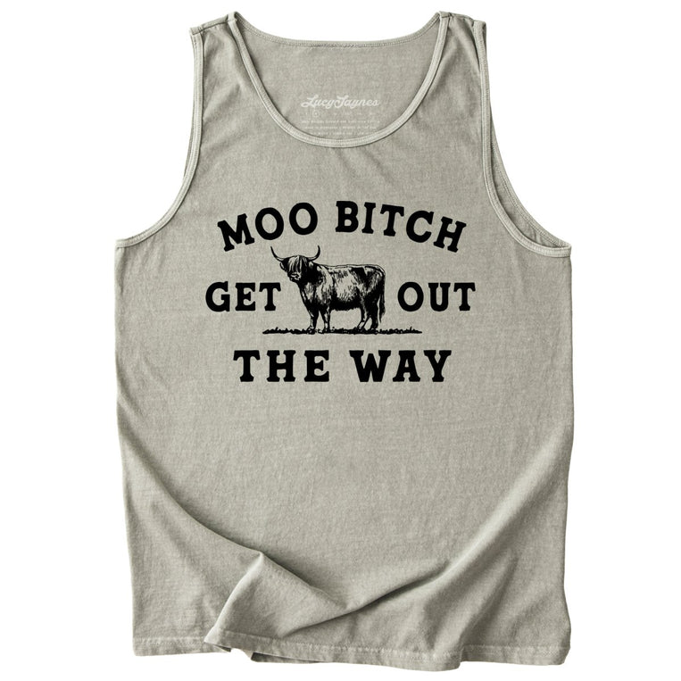Moo Bitch Get Out The Way Comfort Colors Graphic Tank Top - Sandstone