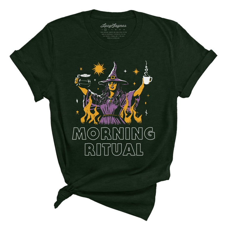 Morning Ritual Graphic Tee - Heather Emerald