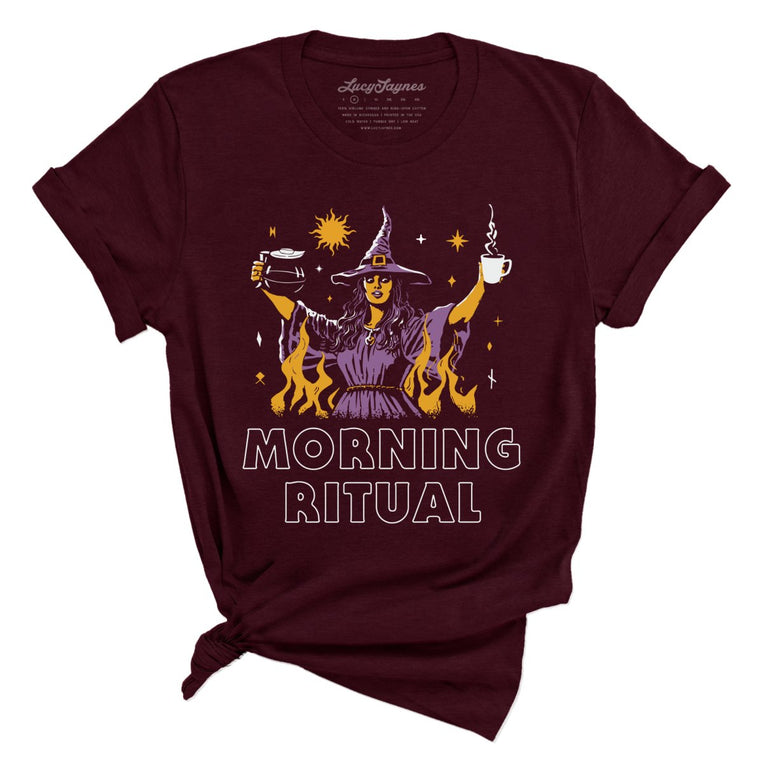 Morning Ritual Graphic Tee - Heather Cardinal