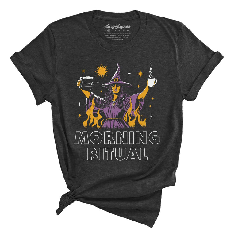 Morning Ritual Graphic Tee - Dark Grey Heather