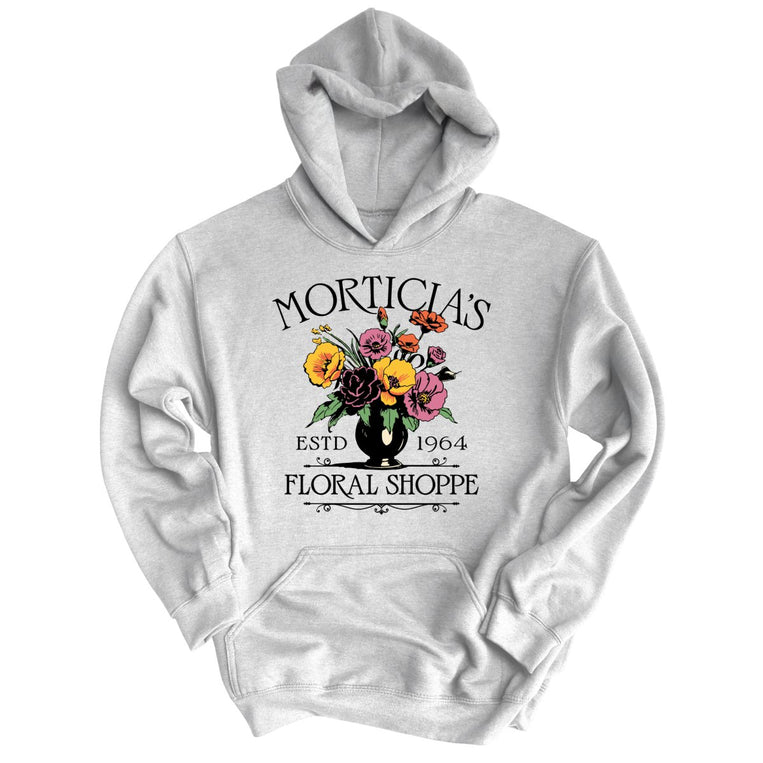 Morticia's Floral Shoppe Graphic Hoodie - Grey Heather