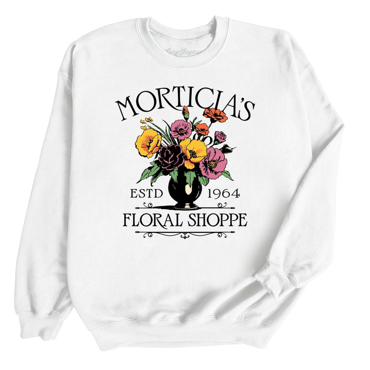 Morticia's Floral Shoppe Graphic Sweatshirt - White