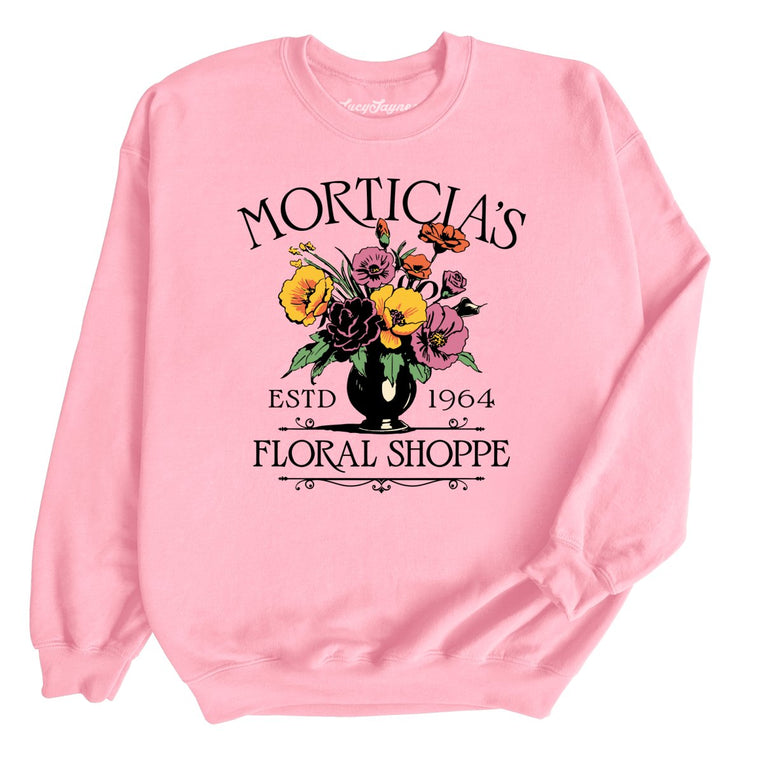 Morticia's Floral Shoppe Graphic Sweatshirt - Light Pink