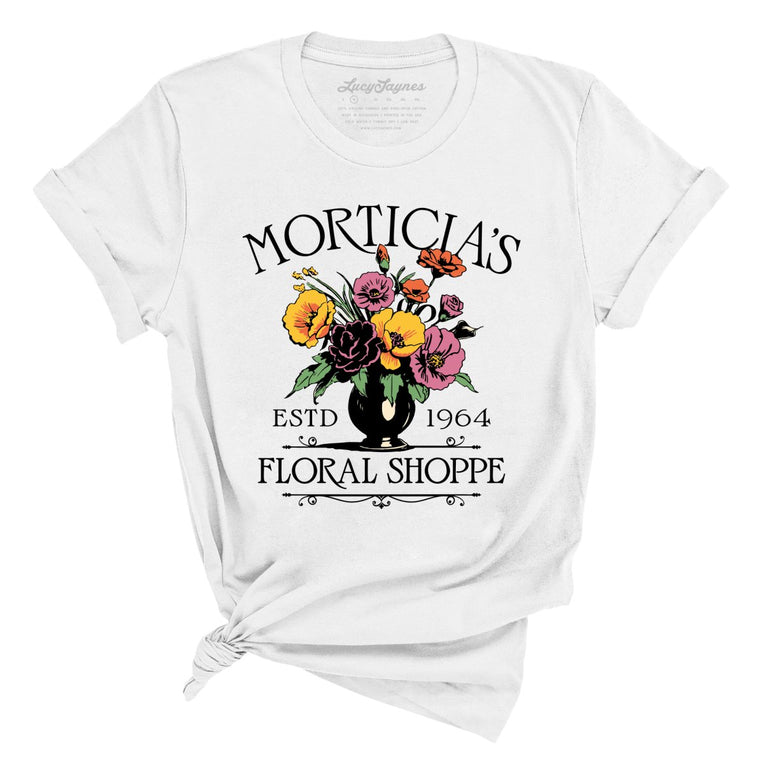 Morticia's Floral Shoppe Graphic Tee - White