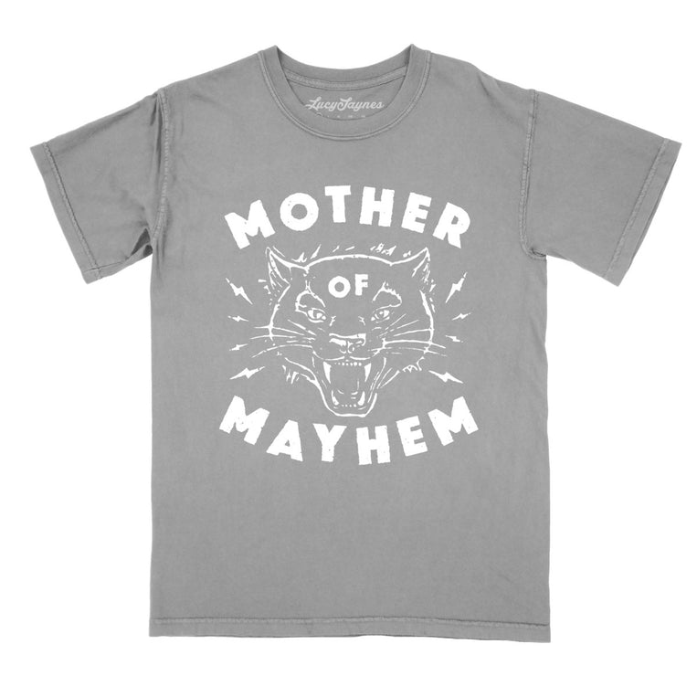 Mother Of Mayhem Comfort Colors Graphic Tee - Grey