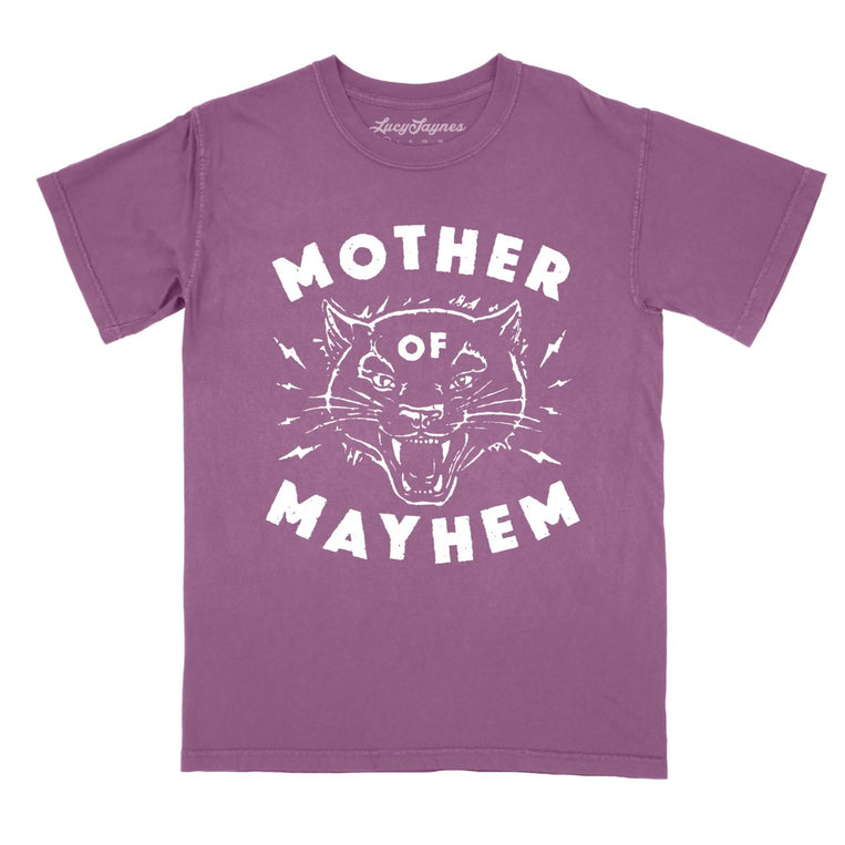 Mother Of Mayhem Comfort Colors Graphic Tee - Berry