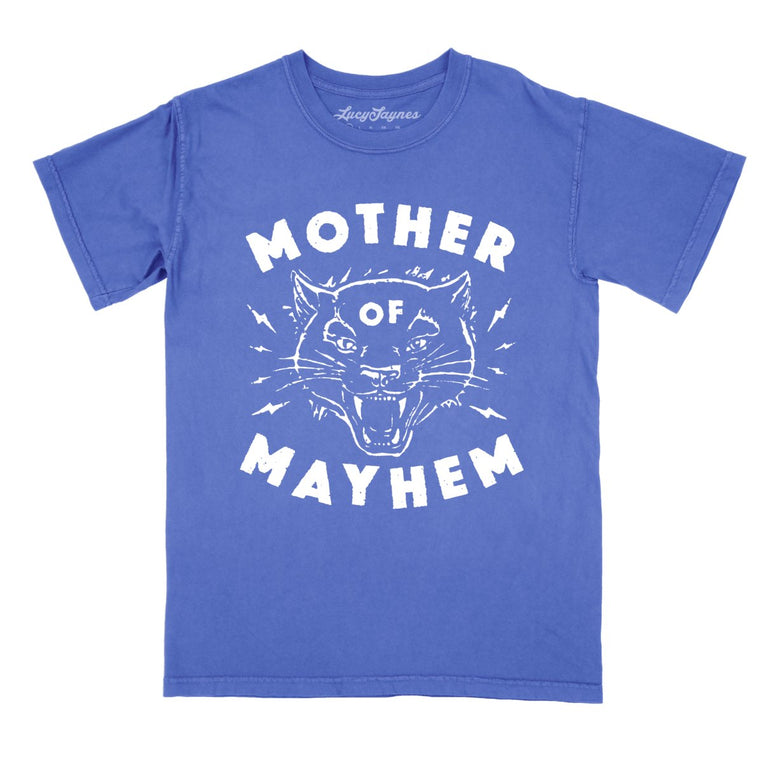Mother Of Mayhem Comfort Colors Graphic Tee - Flo Blue