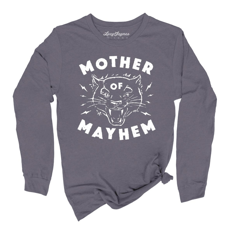 Mother Of Mayhem Graphic Long Sleeve Tee - Storm