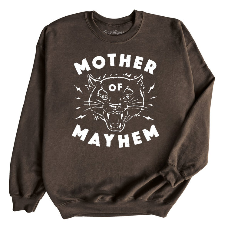 Mother Of Mayhem Graphic Sweatshirt - Dark Chocolate