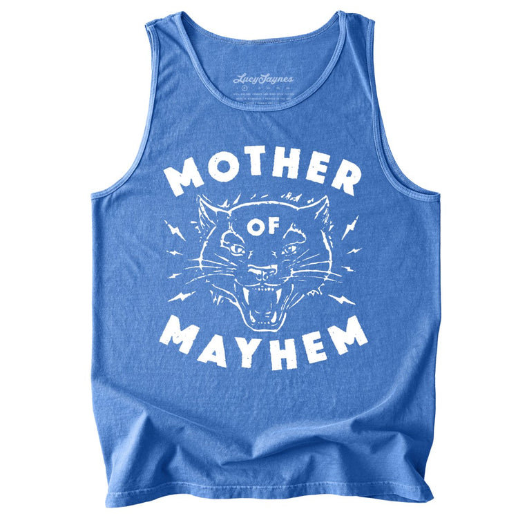 Mother Of Mayhem Comfort Colors Graphic Tank Top - Flo Blue