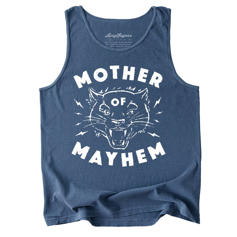 Mother Of Mayhem Comfort Colors Graphic Tank Top - Denim