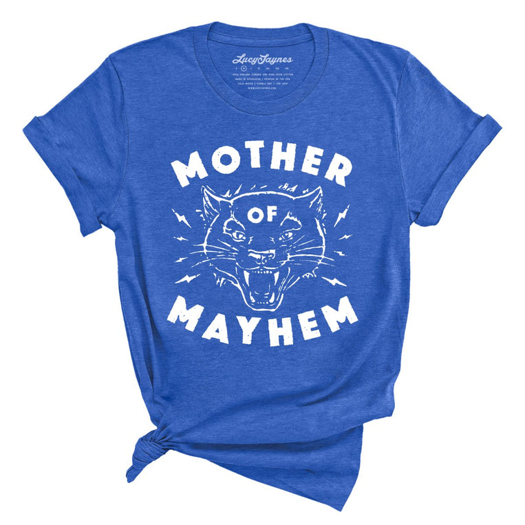 Mother Of Mayhem Graphic Tee - Heather True Royal