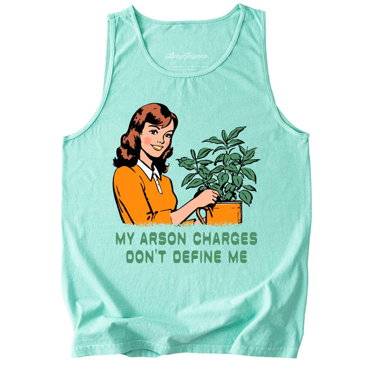 My Arson Charges Don't Define Me Comfort Colors Graphic Tank Top - Island Reef