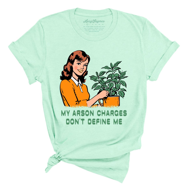 My Arson Charges Don't Define Me Graphic Tee - Heather Mint