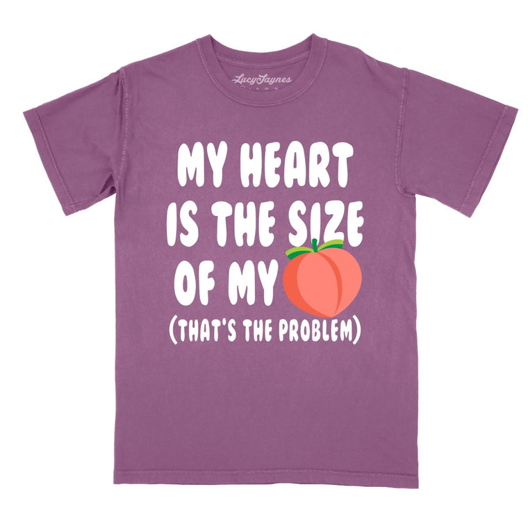 My Heart Is The Size Of My Butt Comfort Colors Graphic Tee - Berry