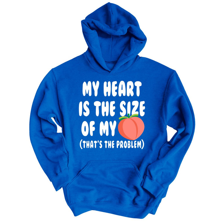 My Heart Is The Size Of My Butt Graphic Hoodie - Royal