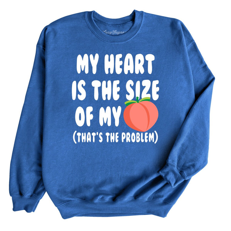 My Heart Is The Size Of My Butt Graphic Sweatshirt - Royal