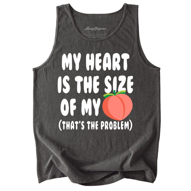 My Heart Is The Size Of My Butt Comfort Colors Graphic Tank Top
