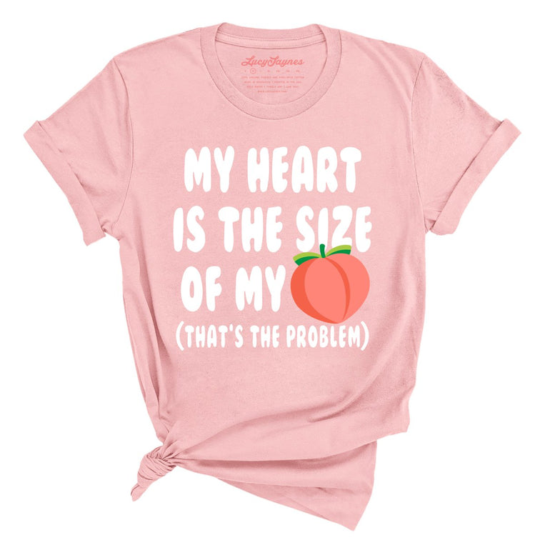 My Heart Is The Size Of My Butt Graphic Tee - Pink