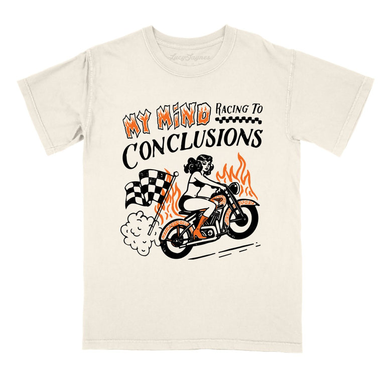 My Mind Racing To Conclusions Comfort Colors Graphic Tee