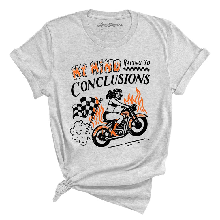 My Mind Racing To Conclusions Graphic Tee - Athletic Heather