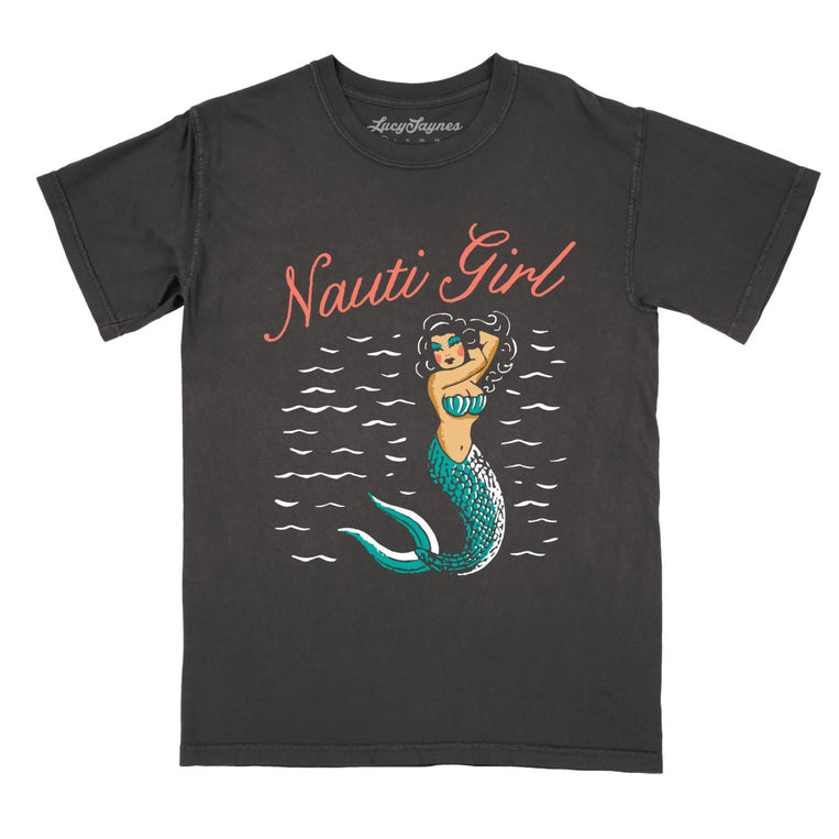 Nauti Girl Comfort Colors Graphic Tee - Pepper