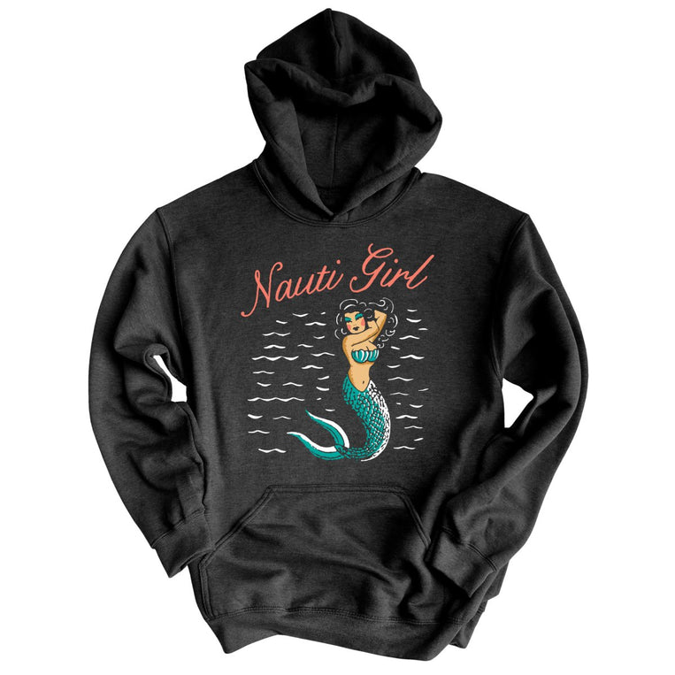 Nauti Girl Graphic Hoodie - Charcoal Heather