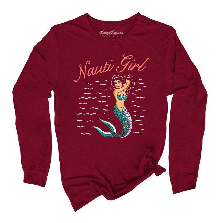 Nauti Girl Graphic Long Sleeve Tee - Cardinal