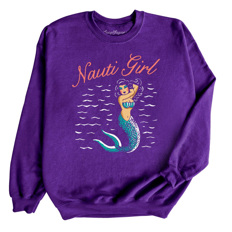 Nauti Girl Graphic Sweatshirt - Purple