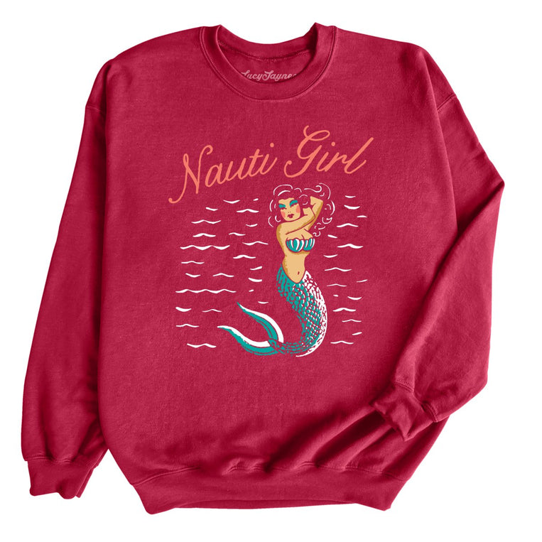 Nauti Girl Graphic Sweatshirt - Cardinal Red