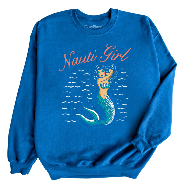 Nauti Girl Graphic Sweatshirt - Royal