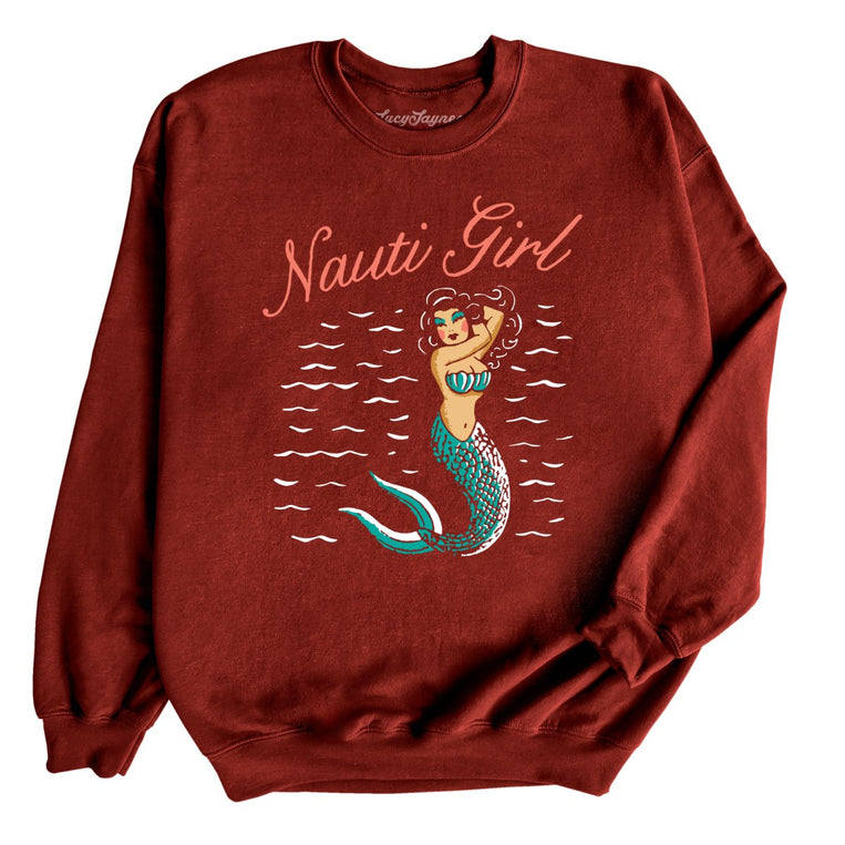 Nauti Girl Graphic Sweatshirt - Garnet