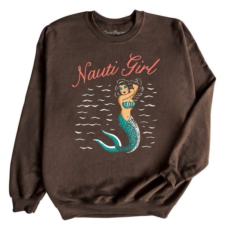 Nauti Girl Graphic Sweatshirt - Dark Chocolate