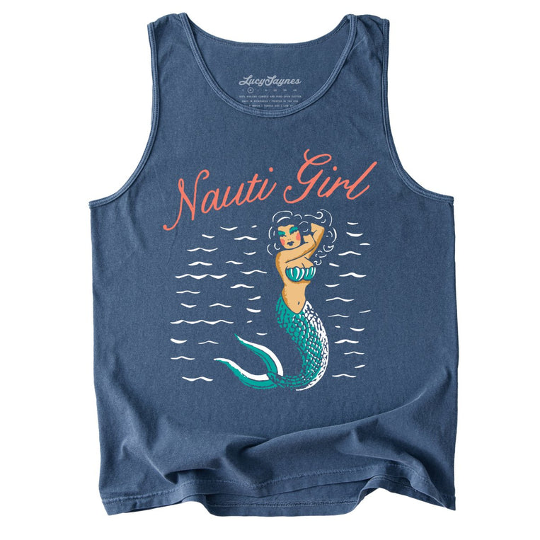 Nauti Girl Comfort Colors Graphic Tank Top