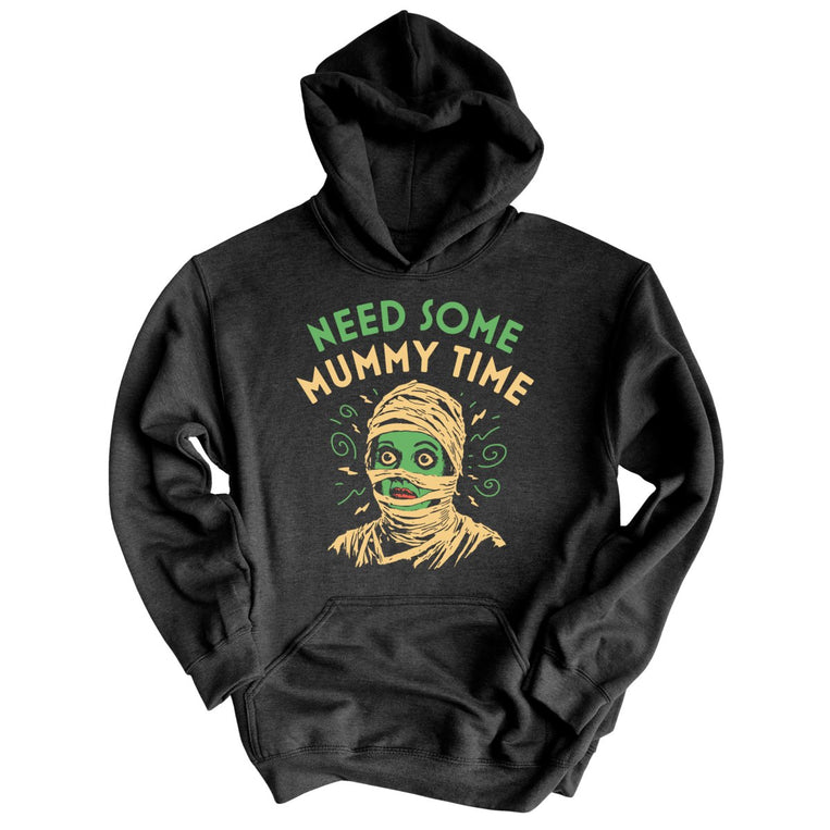 Need Some Mummy Time Graphic Hoodie - Charcoal Heather