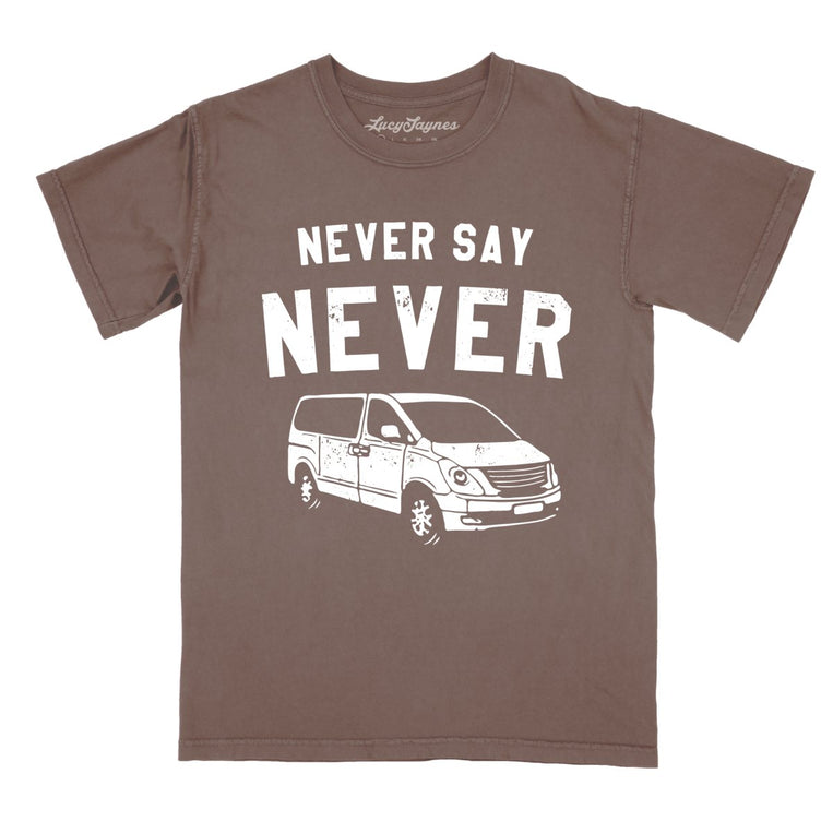 Never Say Never Comfort Colors Graphic Tee - Espresso