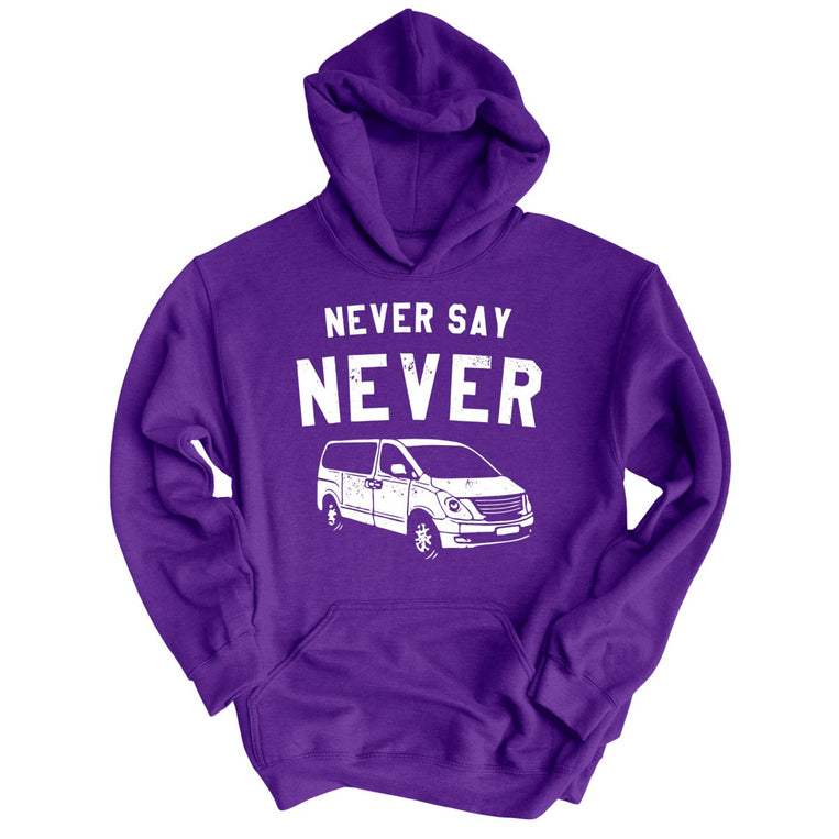 Never Say Never Graphic Hoodie - Purple