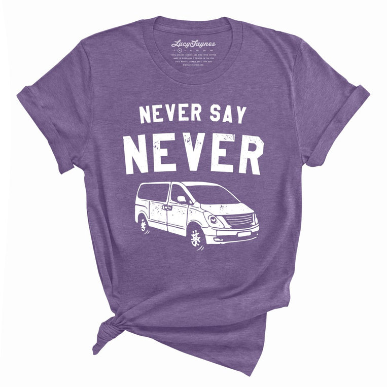 Never Say Never Graphic Tee - Heather Purple