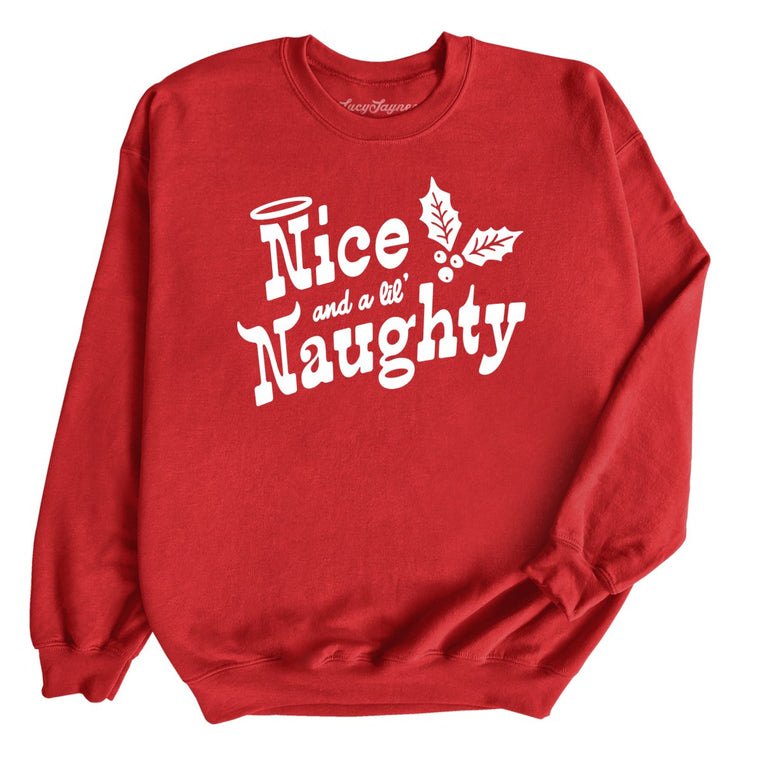 Nice and a Lil' Naughty Graphic Sweatshirt - Red