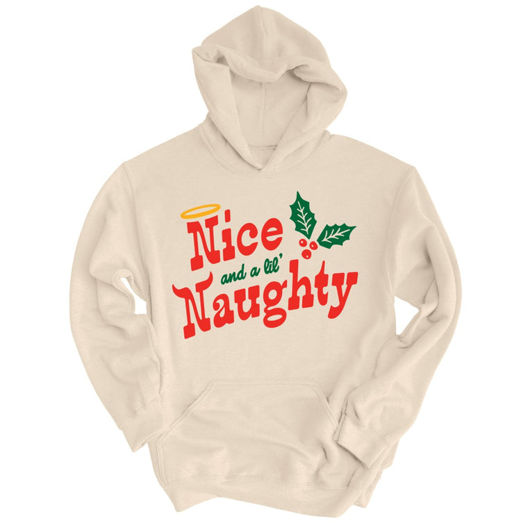Nice and a Lil' Naughty Graphic Hoodie - Sand