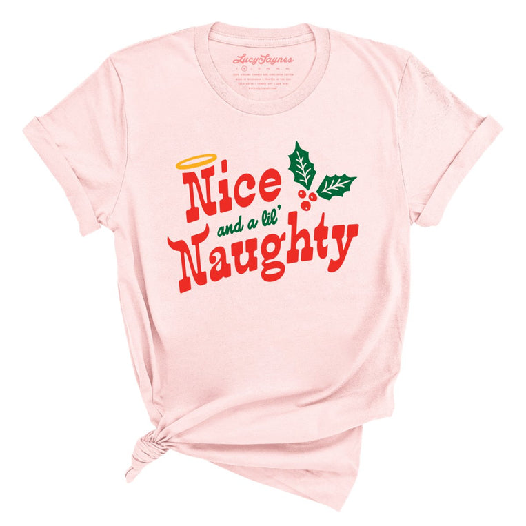 Nice and a Lil' Naughty Graphic Tee - Soft Pink