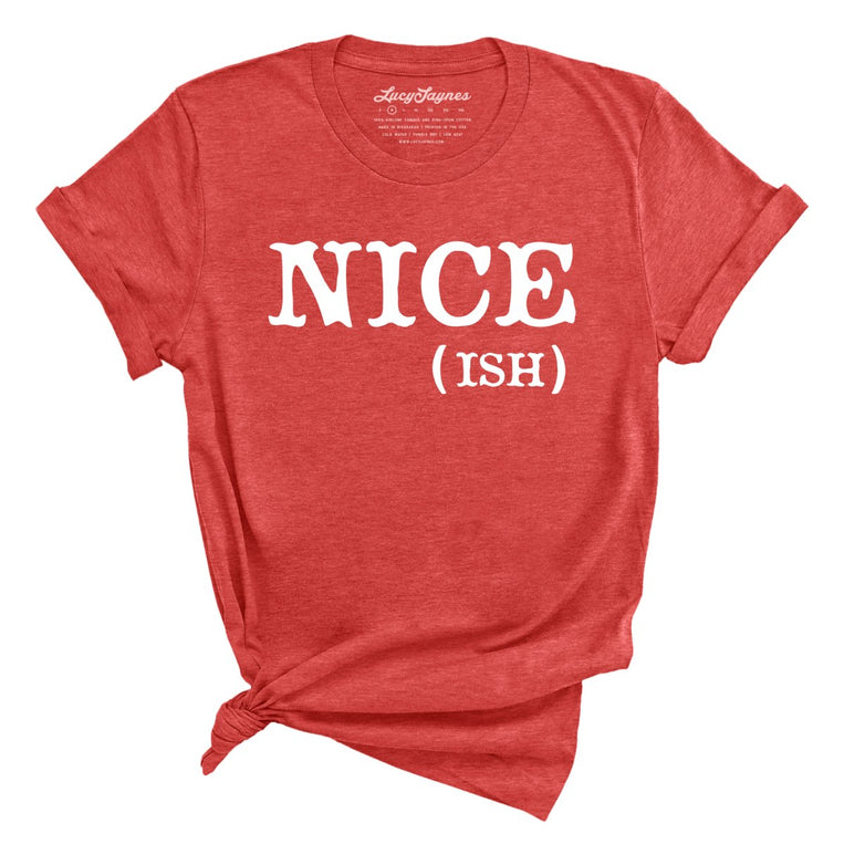 Nice Ish Graphic Tee - Heather Red