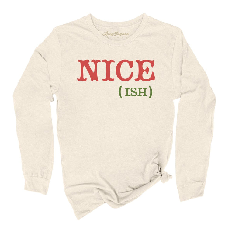 Nice Ish Graphic Long Sleeve Tee - Natural